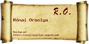 Rónai Orsolya névjegykártya